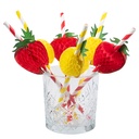 Papieren rietjes met fruit