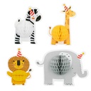 Tafeldecoratie feestvierende dieren honingraat - set van 4