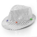 Deukhoed paillet zilver met lichtjes