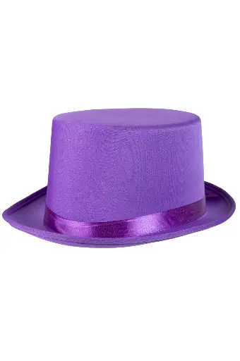 Hoge hoed satijn paars