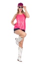 Top pailletten spaghettibandjes fluo roze