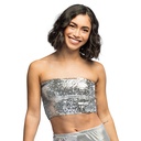 Pailletten Bandeau Top Zilver