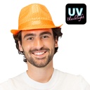 Deukhoed paillet fluo oranje