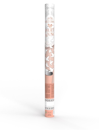 Confettikanon witte duiven 60 cm