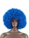 Pruik Afro krullen blauw