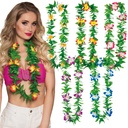 Hawaïkrans groen met blauwe bloemen