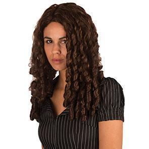 Pruik Fijne krullen bruin