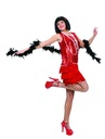 Charleston dame rood glitter