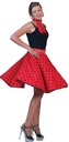Rock en Roll rok rood met zwarte bollen