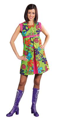 Hippie dame groen peace