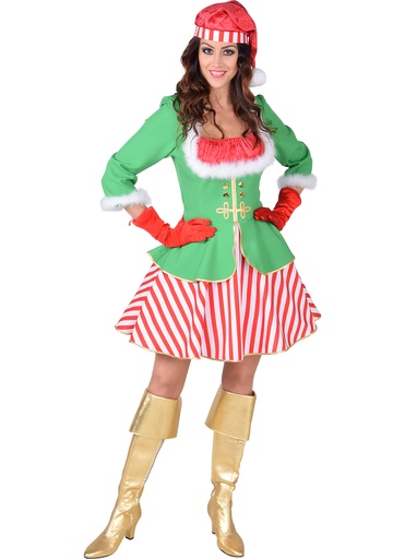 Kerstelf vrouw groenrood